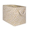 Design Imports Storage Bin, Polyester, Dots Gold CAMZ10368